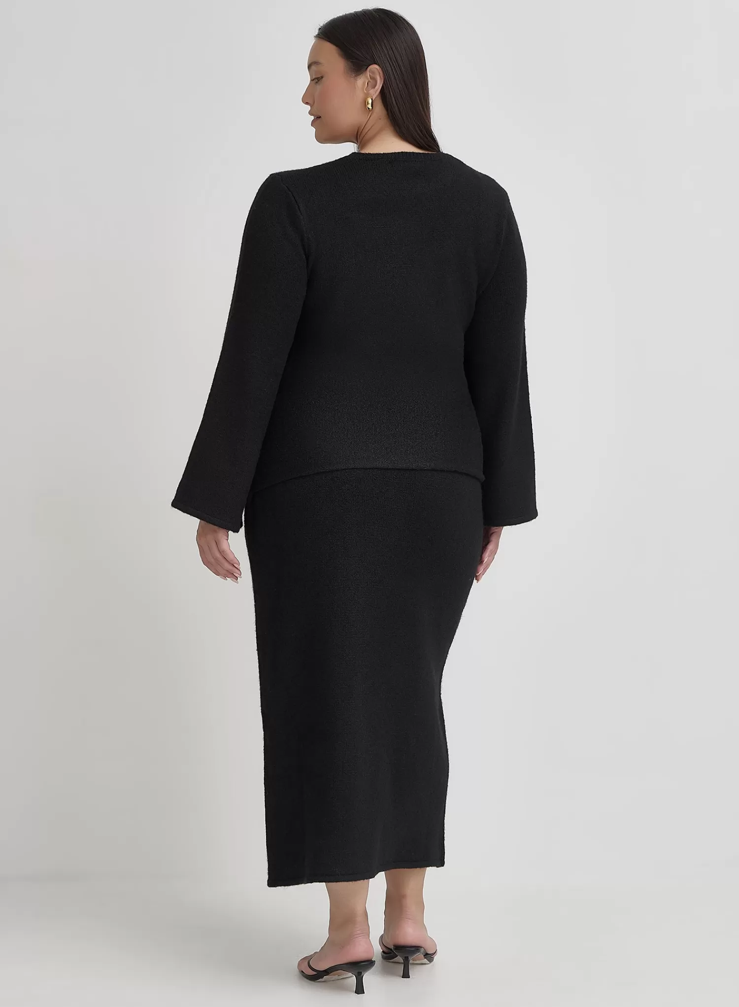 Black Plus Size Tie Front Maxi Dress- Mollie-4th & Reckless Outlet