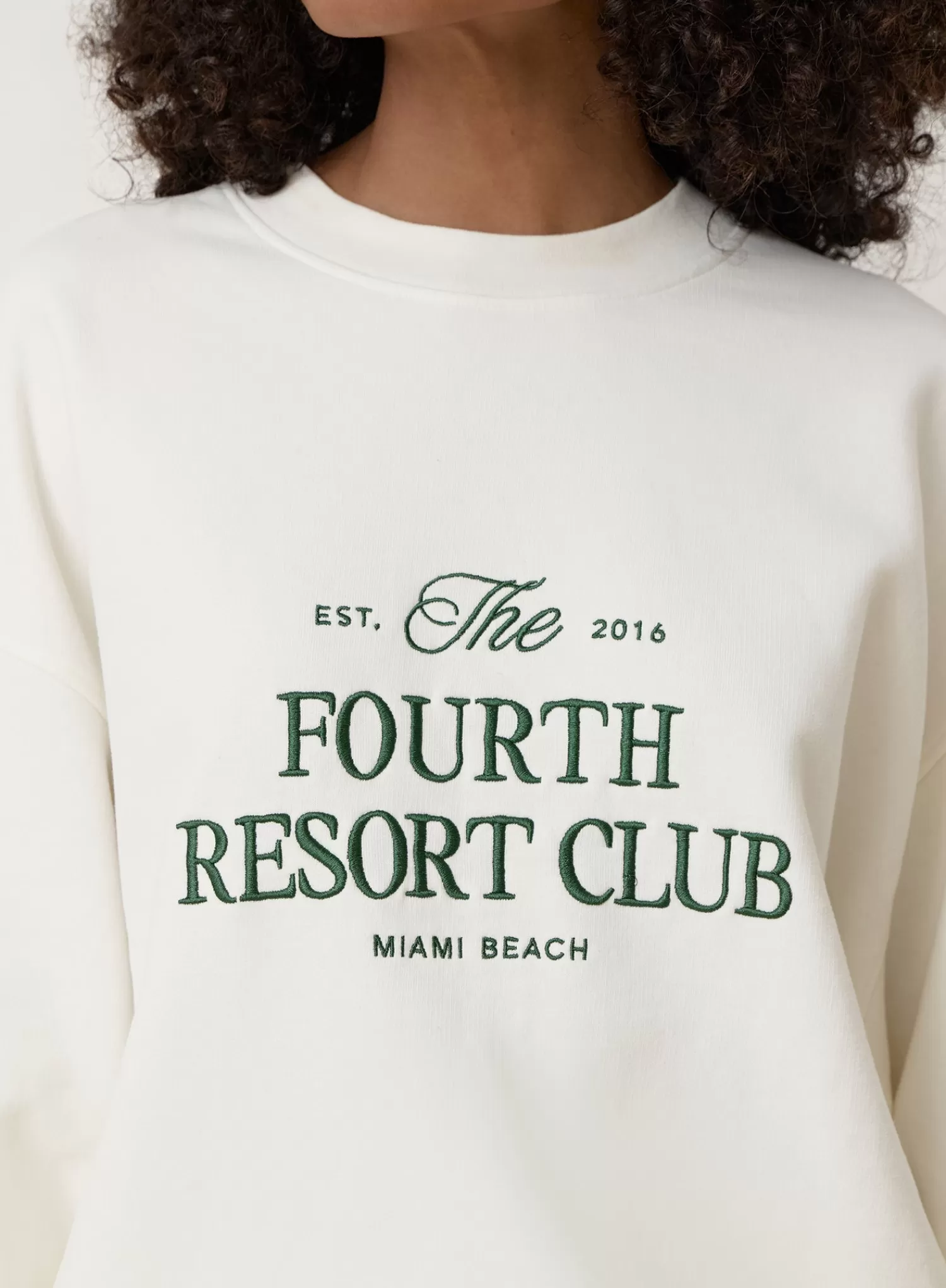 Cream Fourth Resort Club Oversized Sweatshirt- Mirissa-4th & Reckless Cheap