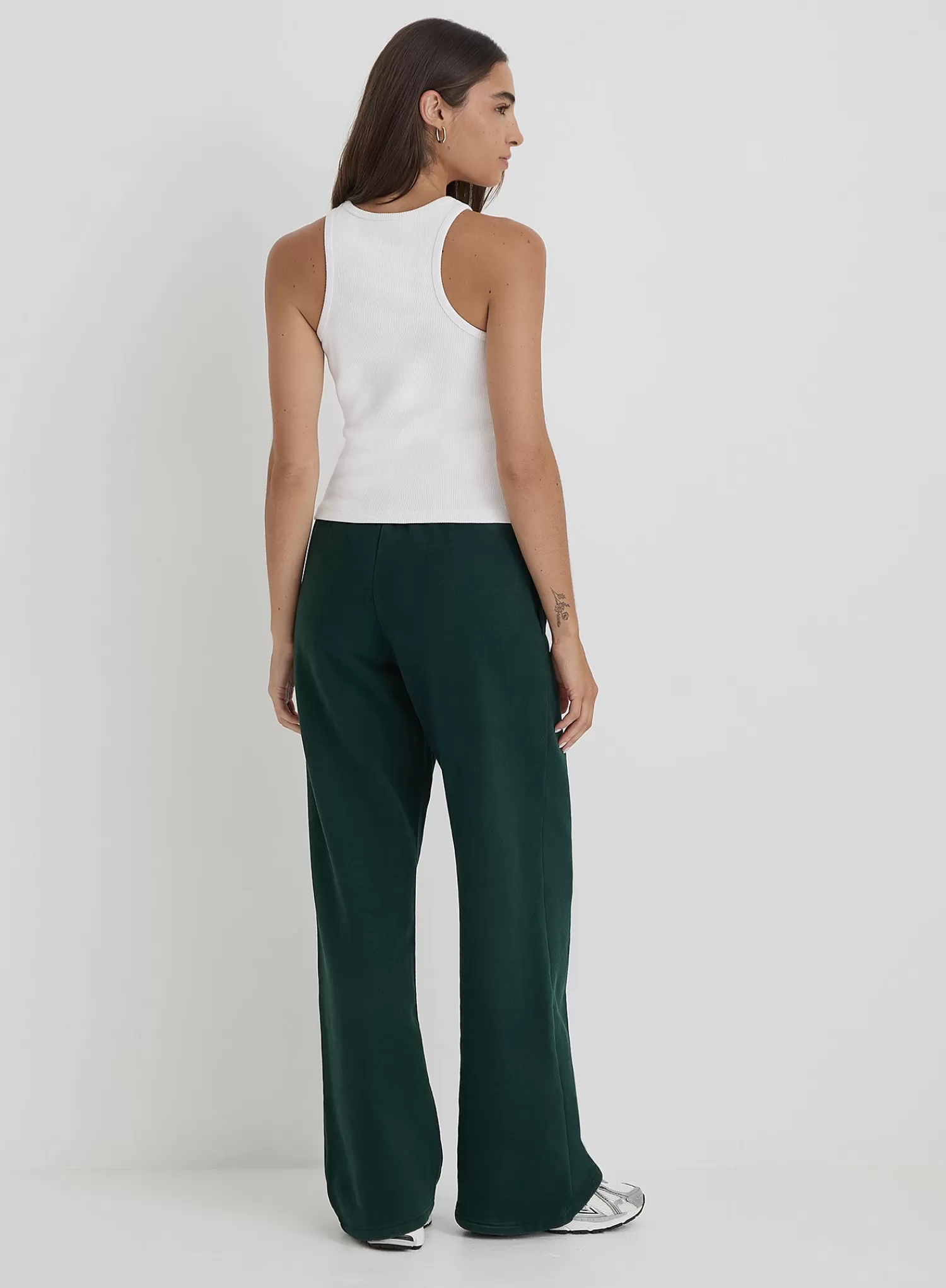 Green Fourth Branded Wide Leg Jogger- Forrest-4th & Reckless Best Sale