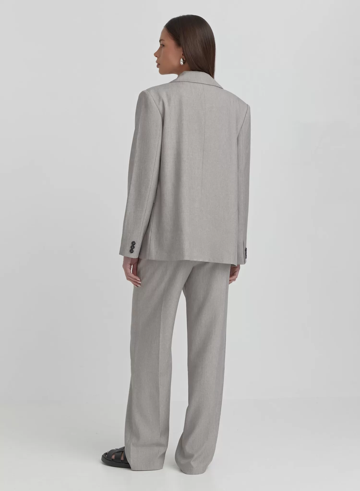 Grey PVE Tailored Oversized Blazer- Taylor-4th & Reckless Clearance